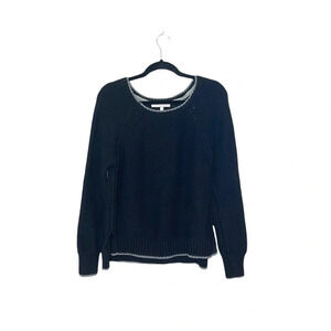 Victoria's Secret 100% Cotton Black Heavyweight Knit Sweater Large Women’s